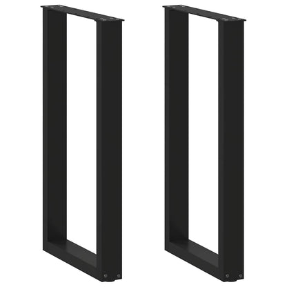 vidaXL Bartischbeine U-Form 2 Stk. Schwarz 40x(90-91) cm Stahl