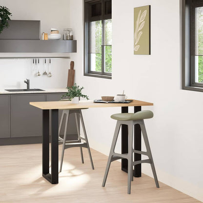 vidaXL Bartischbeine U-Form 2 Stk. Schwarz 40x(90-91) cm Stahl