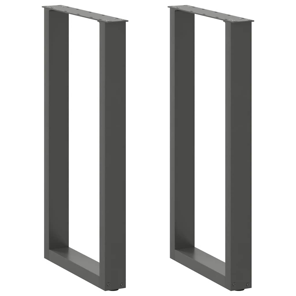 vidaXL Bartischbeine U-Form 2 Stk. Anthrazit 40x(90-91) cm Stahl