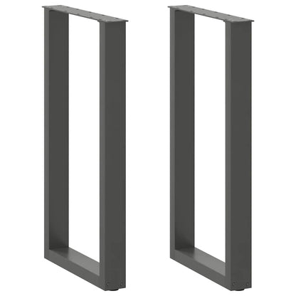 vidaXL Bartischbeine U-Form 2 Stk. Anthrazit 40x(90-91) cm Stahl