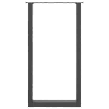 vidaXL Bartischbeine U-Form 2 Stk. Anthrazit 40x(90-91) cm Stahl