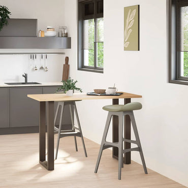 vidaXL Bartischbeine U-Form 2 Stk. Naturstahl 40x(90-91) cm Stahl