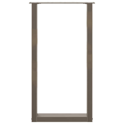 Bartischbeine U-Form 2 Stk. Naturstahl 40x(90-91) cm Stahl