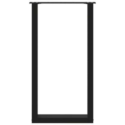 Bartischbeine U-Form 2 Stk. Schwarz 50x(90-91) cm Stahl