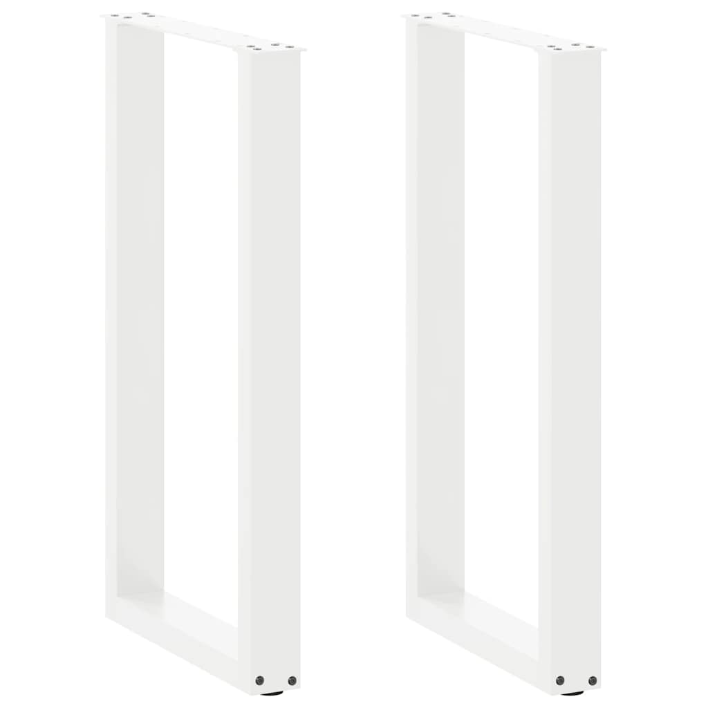 vidaXL Bartischbeine U-Form 2 Stk. Weiß 50x(90-91) cm Stahl