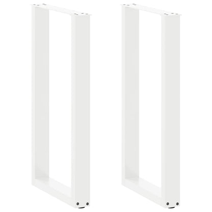 vidaXL Bartischbeine U-Form 2 Stk. Weiß 50x(90-91) cm Stahl