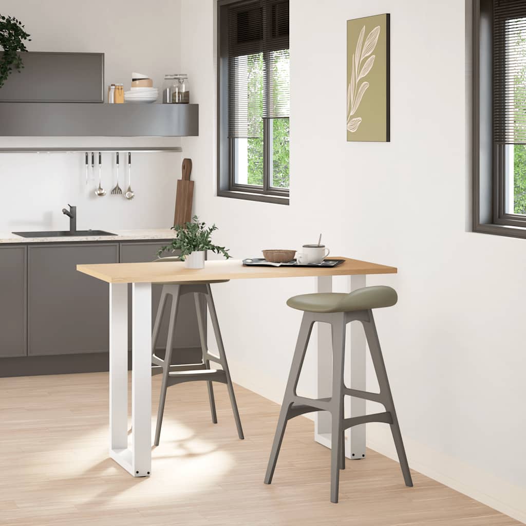 vidaXL Bartischbeine U-Form 2 Stk. Weiß 50x(90-91) cm Stahl
