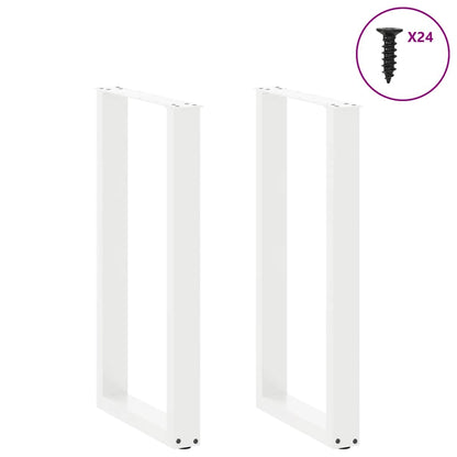 vidaXL Bartischbeine U-Form 2 Stk. Weiß 50x(90-91) cm Stahl