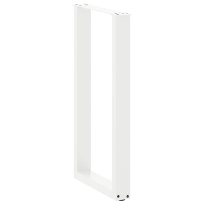 vidaXL Bartischbeine U-Form 2 Stk. Weiß 50x(90-91) cm Stahl