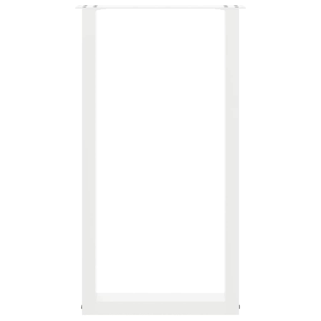 vidaXL Bartischbeine U-Form 2 Stk. Weiß 50x(90-91) cm Stahl