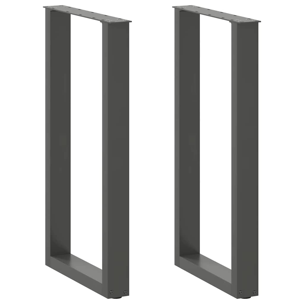 vidaXL Pieds de table de bar en U 2 pcs Anthracite 50x(90-91) cm Acier