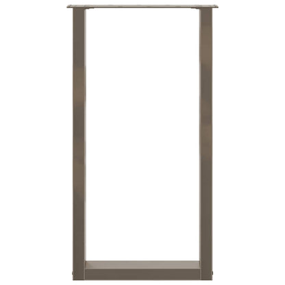 Bartischbeine U-Form 2 Stk. Naturstahl 50x(90-91) cm Stahl