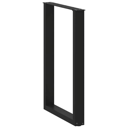 vidaXL Bartischbeine U-Form 2 Stk. Schwarz 60x(90-91) cm Stahl