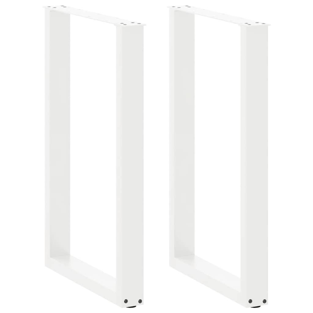 vidaXL Bartischbeine U-Form 2 Stk. Weiß 60x(90-91) cm Stahl