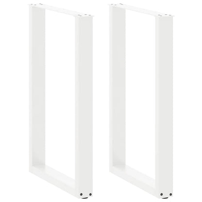 vidaXL Bartischbeine U-Form 2 Stk. Weiß 60x(90-91) cm Stahl