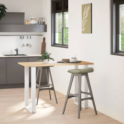 vidaXL Bartischbeine U-Form 2 Stk. Weiß 60x(90-91) cm Stahl