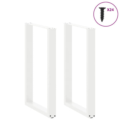 vidaXL Bartischbeine U-Form 2 Stk. Weiß 60x(90-91) cm Stahl