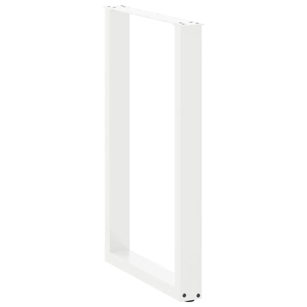 vidaXL Bartischbeine U-Form 2 Stk. Weiß 60x(90-91) cm Stahl