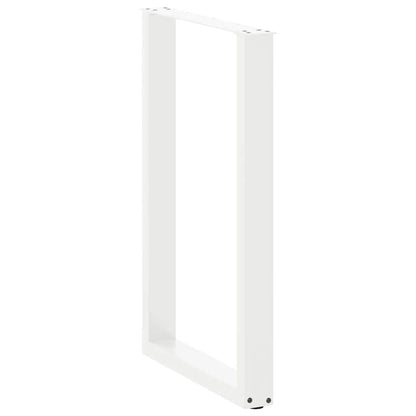 vidaXL Bartischbeine U-Form 2 Stk. Weiß 60x(90-91) cm Stahl