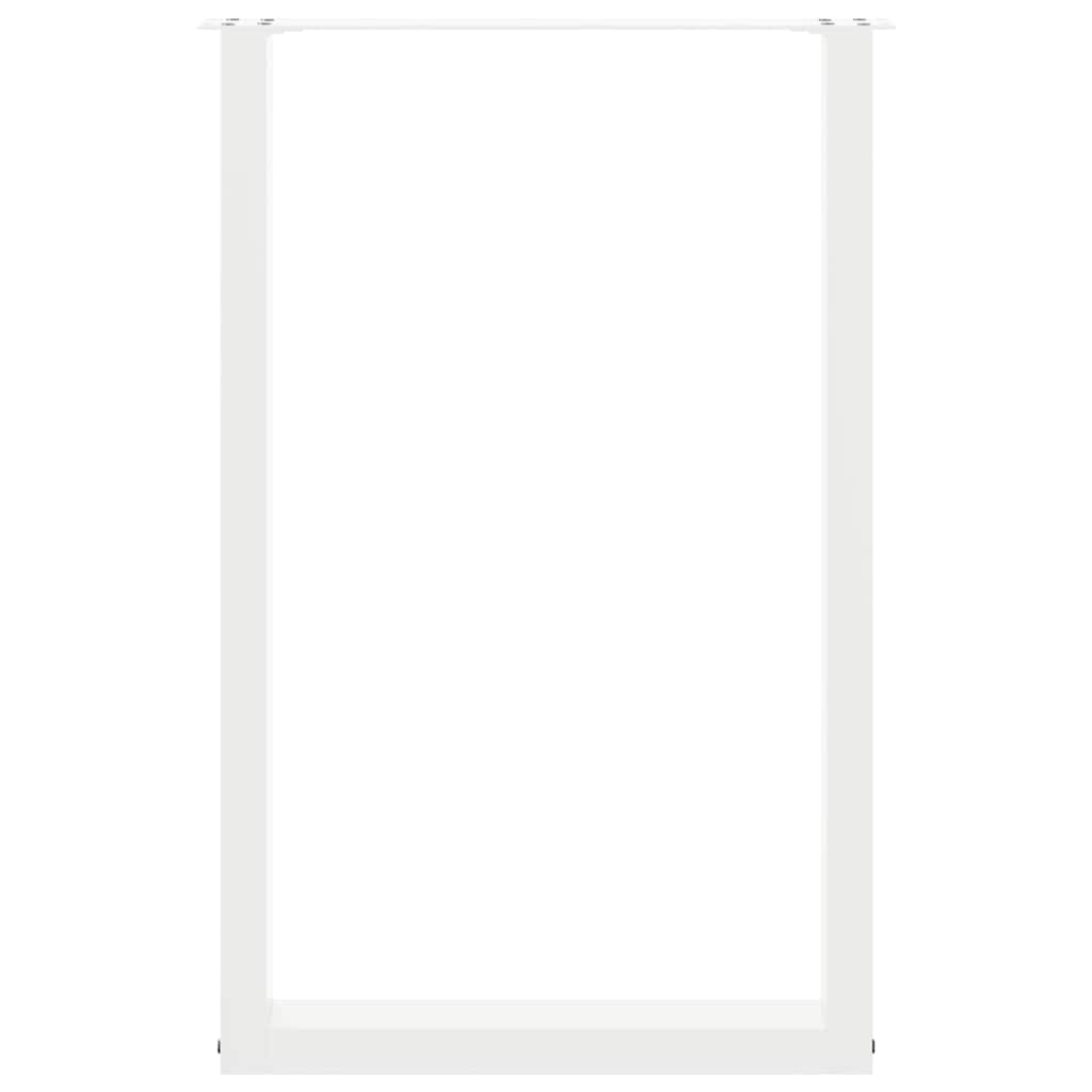 vidaXL Bartischbeine U-Form 2 Stk. Weiß 60x(90-91) cm Stahl