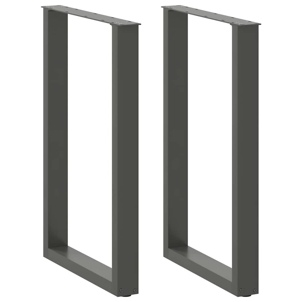 vidaXL Bartischbeine U-Form 2 Stk. Anthrazit 60x(90-91) cm Stahl