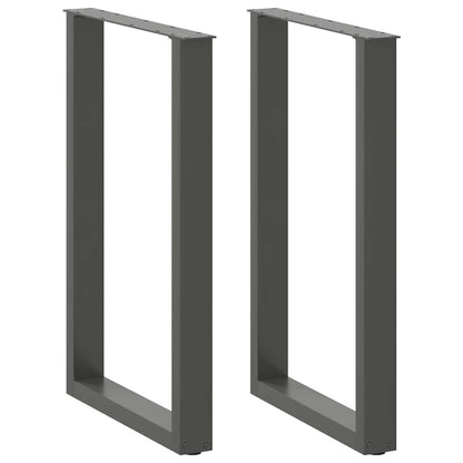 vidaXL Bartischbeine U-Form 2 Stk. Anthrazit 60x(90-91) cm Stahl