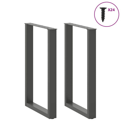 vidaXL Bartischbeine U-Form 2 Stk. Anthrazit 60x(90-91) cm Stahl