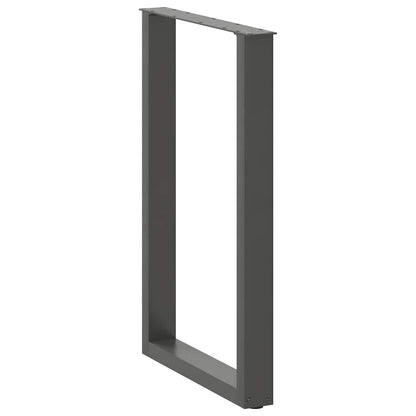 vidaXL Bartischbeine U-Form 2 Stk. Anthrazit 60x(90-91) cm Stahl