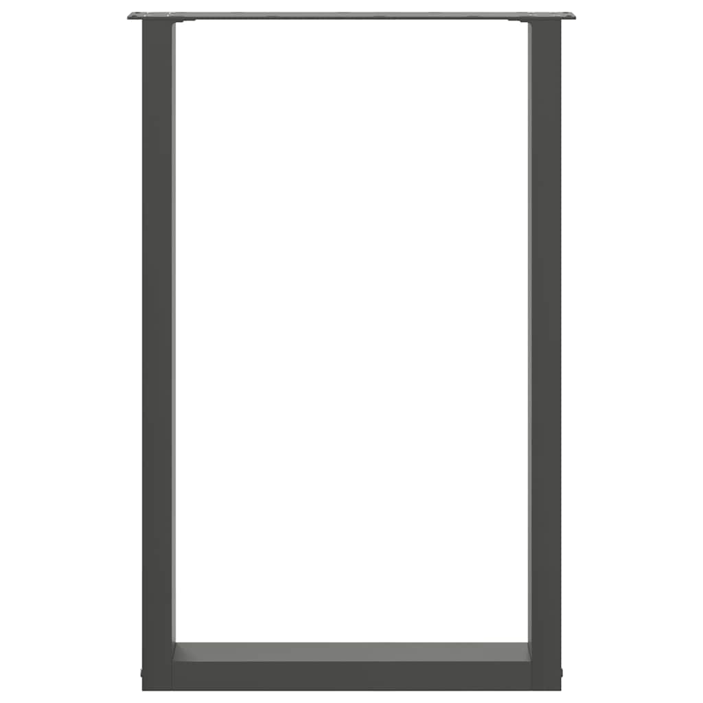 vidaXL Bartischbeine U-Form 2 Stk. Anthrazit 60x(90-91) cm Stahl
