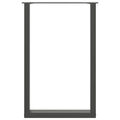 vidaXL Bartischbeine U-Form 2 Stk. Anthrazit 60x(90-91) cm Stahl