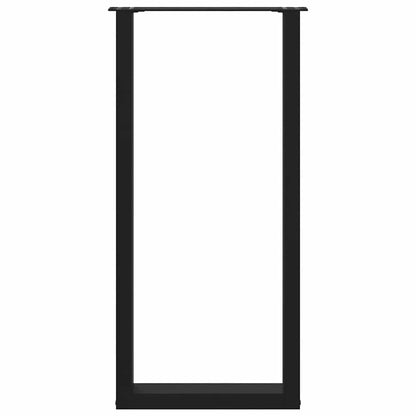 Bartischbeine U-Form 2 Stk. Schwarz 40x(100-101) cm Stahl