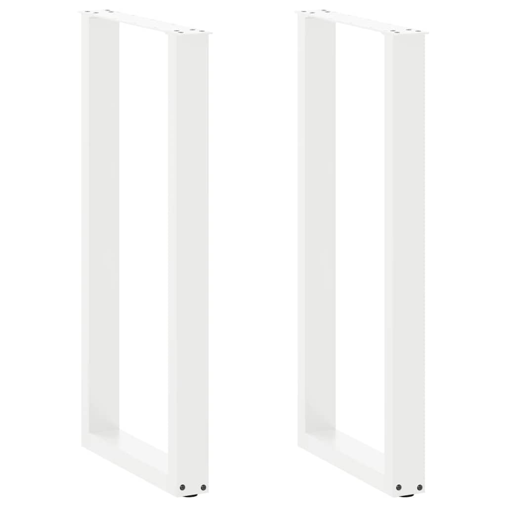 vidaXL Pieds de table de bar en U 2 pcs Blanc 40x(100-101) cm Acier