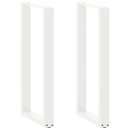 vidaXL Pieds de table de bar en U 2 pcs Blanc 40x(100-101) cm Acier