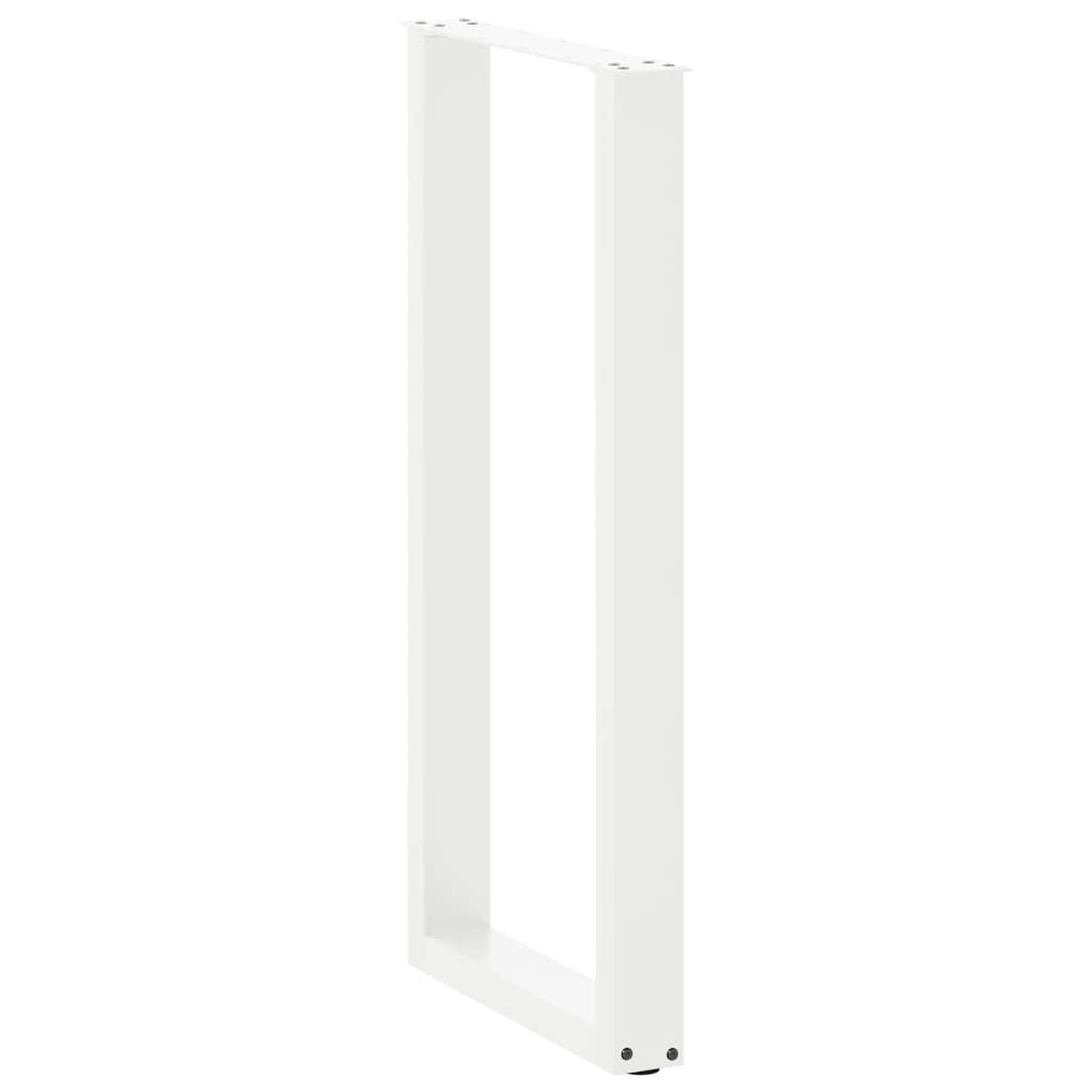 vidaXL Pieds de table de bar en U 2 pcs Blanc 40x(100-101) cm Acier