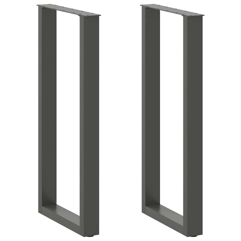 vidaXL Bartischbeine U-Form 2 Stk. Anthrazit 40x(100-101) cm Stahl