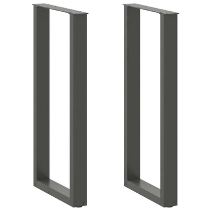 vidaXL Bartischbeine U-Form 2 Stk. Anthrazit 40x(100-101) cm Stahl