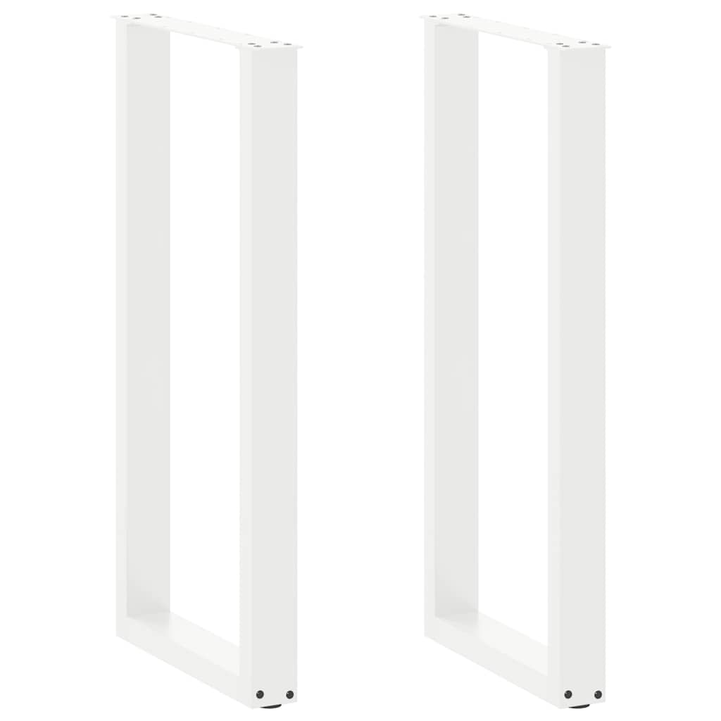 vidaXL Bartischbeine U-Form 2 Stk. Weiß 50x(100-101) cm Stahl