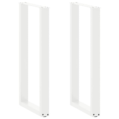 vidaXL Bartischbeine U-Form 2 Stk. Weiß 50x(100-101) cm Stahl
