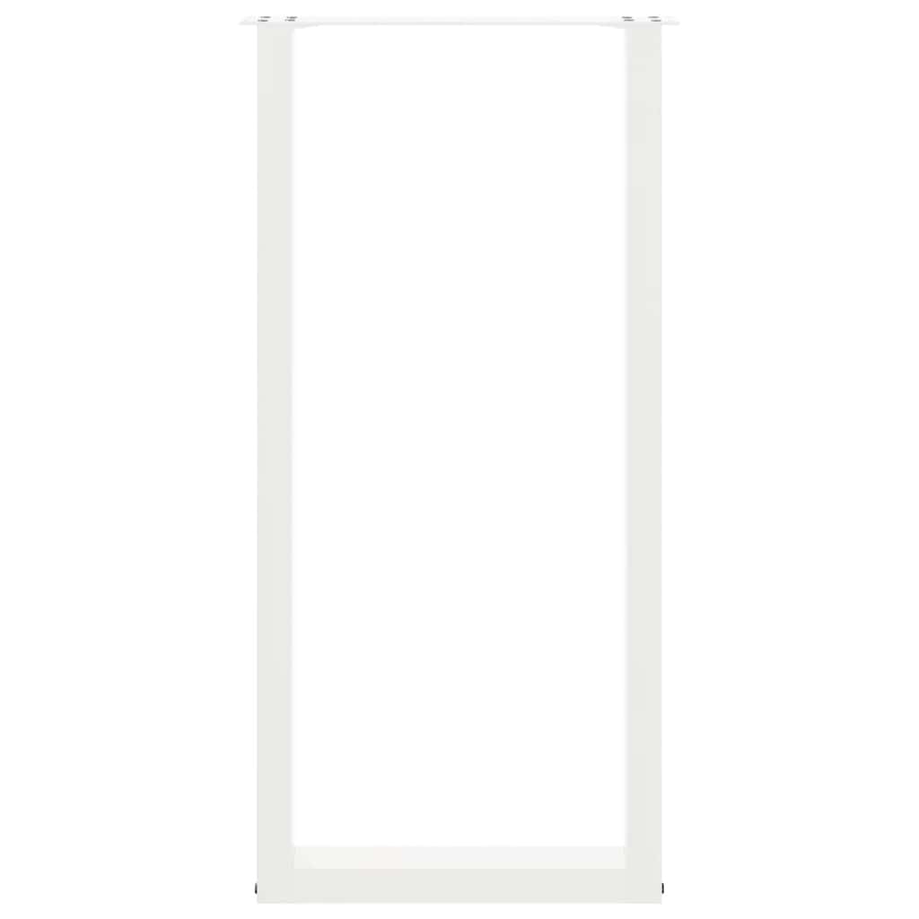 vidaXL Bartischbeine U-Form 2 Stk. Weiß 50x(100-101) cm Stahl