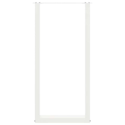 vidaXL Bartischbeine U-Form 2 Stk. Weiß 50x(100-101) cm Stahl