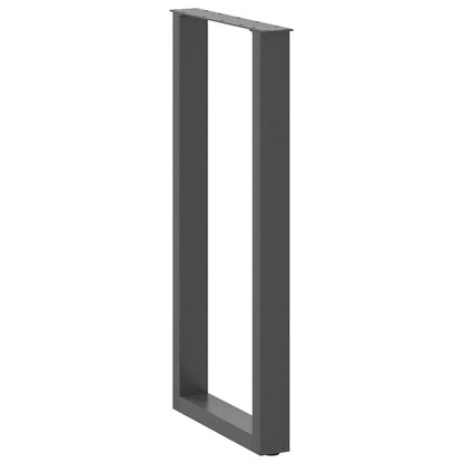 vidaXL Pieds de table de bar en U 2 pcs Anthracite 50x(100-101) cm Acier