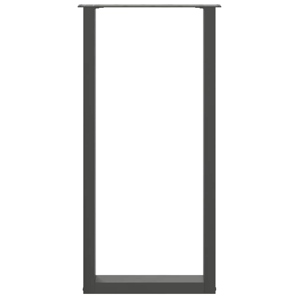 Bartischbeine U-Form 2 Stk. Anthrazit 50x(100-101) cm Stahl