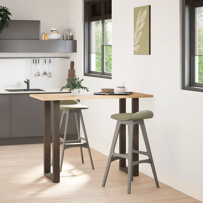 Bartischbeine U-Form 2 Stk. Naturstahl 50x(100-101) cm Stahl