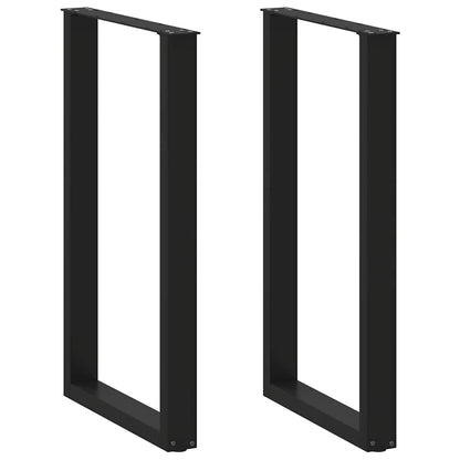 vidaXL Bartischbeine U-Form 2 Stk. Schwarz 60x(100-101) cm Stahl
