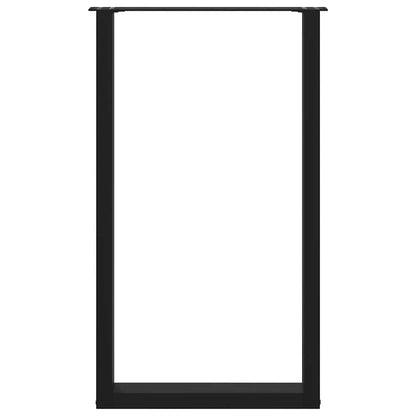 vidaXL Bartischbeine U-Form 2 Stk. Schwarz 60x(100-101) cm Stahl