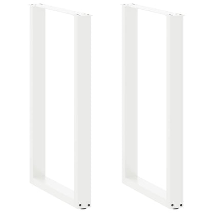 vidaXL Bartischbeine U-Form 2 Stk. Weiß 60x(100-101) cm Stahl