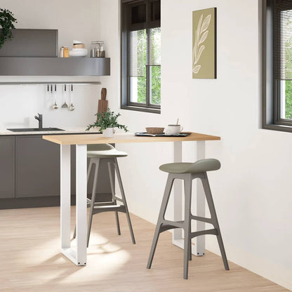 vidaXL Bartischbeine U-Form 2 Stk. Weiß 60x(100-101) cm Stahl