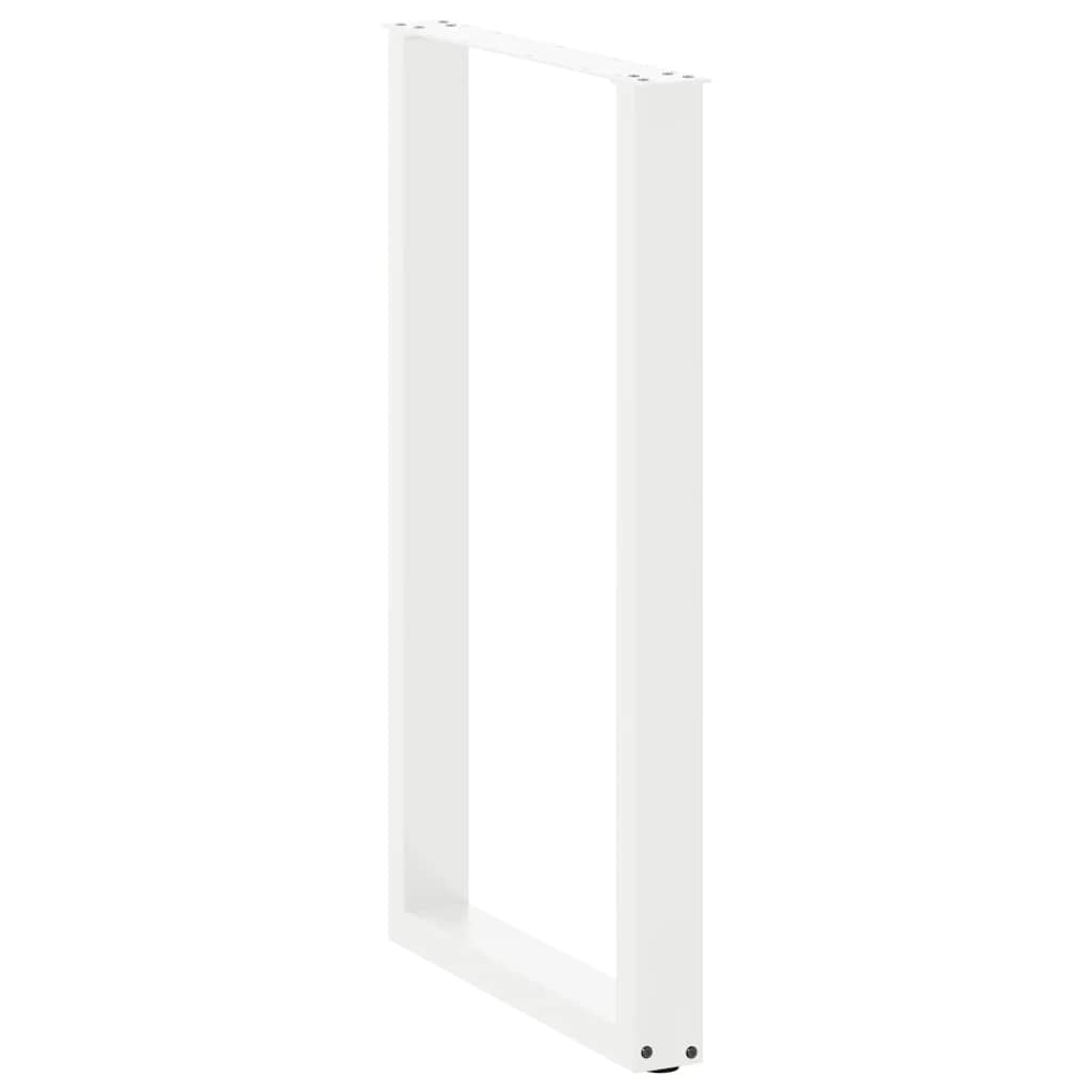 vidaXL Bartischbeine U-Form 2 Stk. Weiß 60x(100-101) cm Stahl