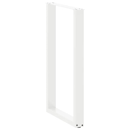 vidaXL Bartischbeine U-Form 2 Stk. Weiß 60x(100-101) cm Stahl