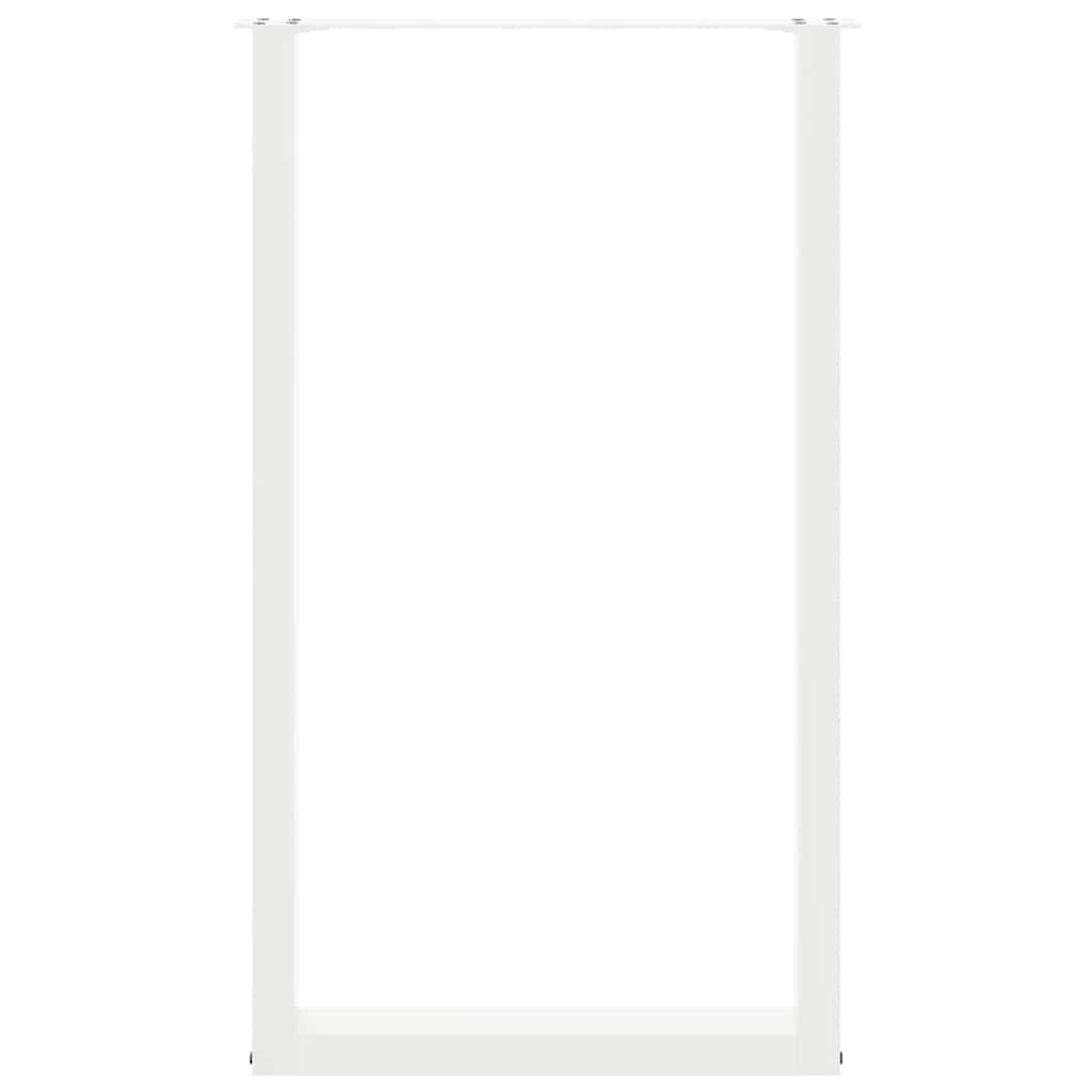 vidaXL Bartischbeine U-Form 2 Stk. Weiß 60x(100-101) cm Stahl